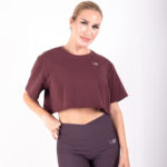 Women's Coffee Brown Crop Top Short Set